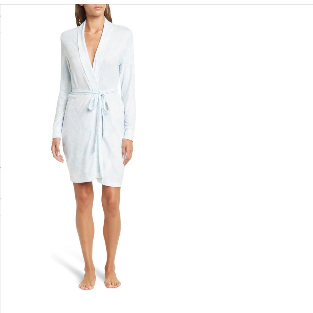 PJ Salvage NWT Women's Wifey Bridal Embroidered Robe Cloud Blue Large